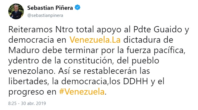 piñera golpista venezuela